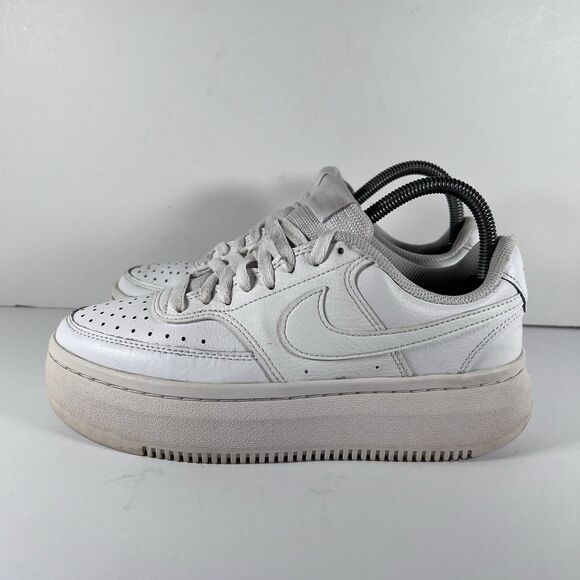 Nike Court Vision Alta Triple White Platform Sneakers DM0113-100 Women's Size 8 - Picture 3 of 8